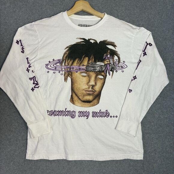 Juice WRLD 999 Roaming My Mind Long Sleeve Shirt Men’s Small White - Picture 1 of 6